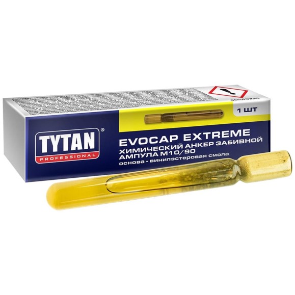 Анкер химический забивной TYTAN Professional Evocap Extreme M10/90, ампула 237111 Анкер химический забивной TYTAN Professional Evocap Extreme M10/90, ампула 237111