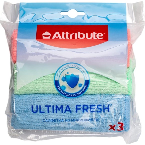Салфетка Attribute Ultima Fresh из микрофибры, 3 шт ACP113 Салфетка Attribute Ultima Fresh из микрофибры, 3 шт ACP113