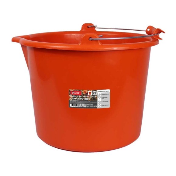 Ударопрочное ведро для красок и смесей DECOR PROFI 20 л 533-020 11606729 Ударопрочное ведро для красок и смесей DECOR PROFI 20 л 533-020 11606729