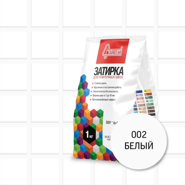 Затирочная смесь для плиточных швов Старатели 1 кг, белый 002 3277/3484
