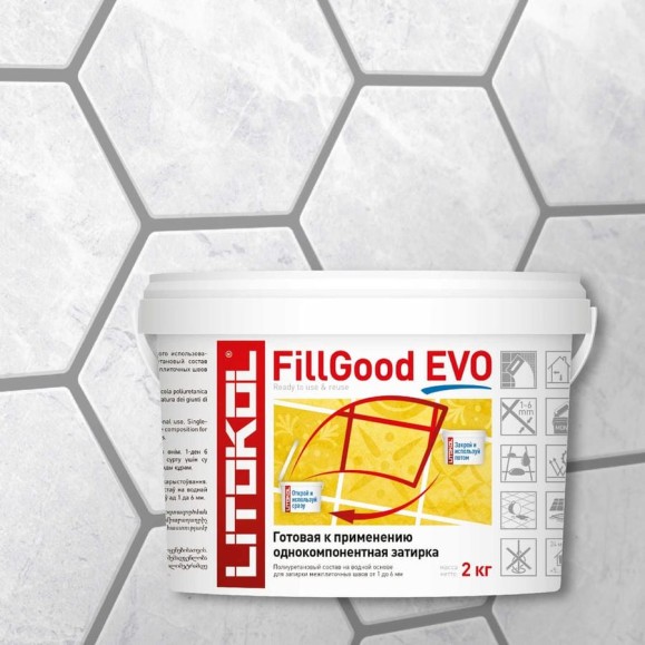 Полиуретановый состав для затирки швов LITOKOL FillGood EVO F.110 GRIGIO PERLA 496290002