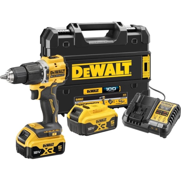 Аккумуляторная ударная дрель-шуруповерт DEWALT 18 В, 1650 об/мин, 28050 уд/мин, с 2 АКБ 5 Ач и ЗУ, в кейсе TSTAK DCD100YP2T DCD100YP2T-QW Аккумуляторная ударная дрель-шуруповерт DEWALT 18 В, 1650 об/мин, 28050 уд/мин, с 2 АКБ 5 Ач и ЗУ, в кейсе TSTAK DCD100YP2T DCD100YP2T-QW