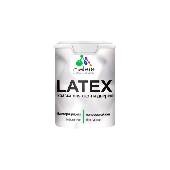 Резиновая краска MALARE для дверей и окон Latex по дереву с антисептическим эффектом, моющаяся без запаха полуглянцевая, парнасская роза, 1 кг КЛТКСЛПАРПГ0100 Резиновая краска MALARE для дверей и окон Latex по дереву с антисептическим эффектом, моющаяся без запаха полуглянцевая, парнасская роза, 1 кг КЛТКСЛПАРПГ0100