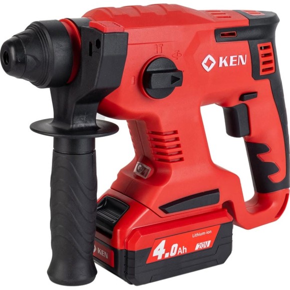 Перфоратор KEN BL2120-40C (20V 4.0AhВ) с регулировкой оборотов, 3-22 мм, 0-1400об/мин 115.413.9405 Перфоратор KEN BL2120-40C (20V 4.0AhВ) с регулировкой оборотов, 3-22 мм, 0-1400об/мин 115.413.9405