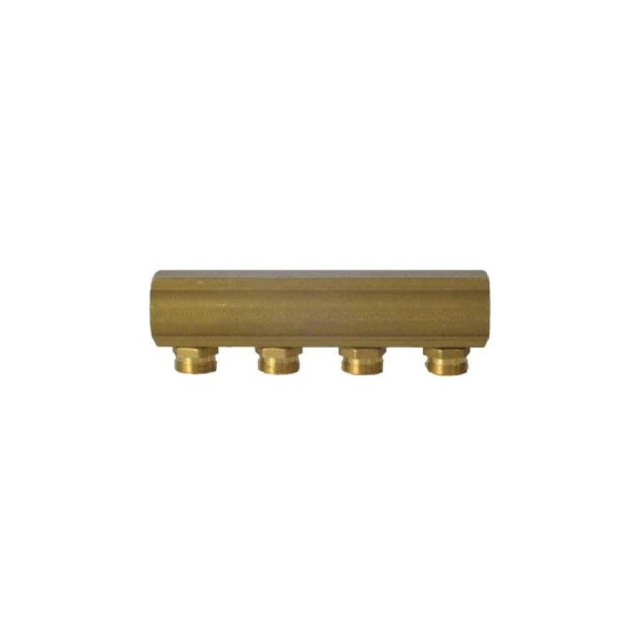 Коллектор латунный Giacomini 1 1/4" м/м, 4 выхода, н/р, база 18 мм, 50 мм R551SY044 040-0606