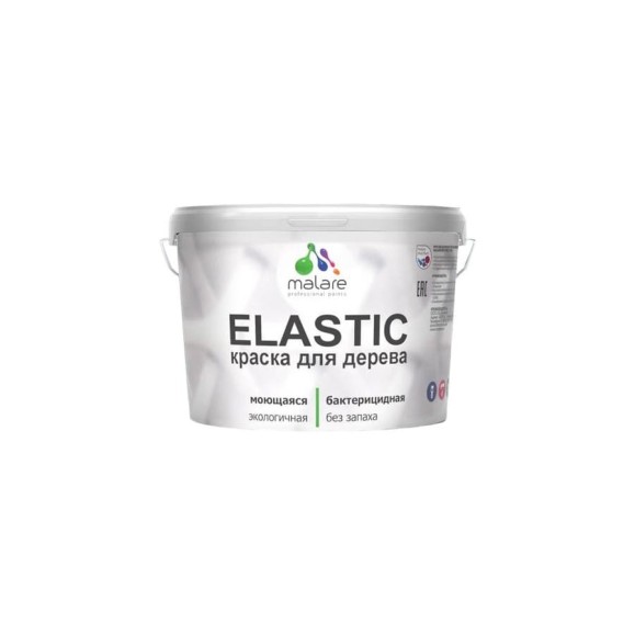 Краска резиновая по дереву MALARE Elastic, акриловая для наружных и внутренних работ, без запаха, полуглянцевая, оклахома, 10 кг КЭЛСТЛОКЛПГ1000 Краска резиновая по дереву MALARE Elastic, акриловая для наружных и внутренних работ, без запаха, полуглянцевая, оклахома, 10 кг КЭЛСТЛОКЛПГ1000