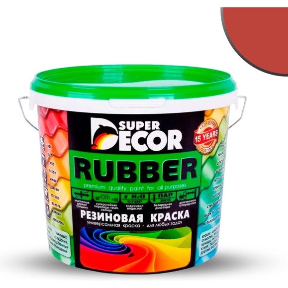 Резиновая краска SUPER DECOR №02 Черепица красная, 6 кг 4630024700233