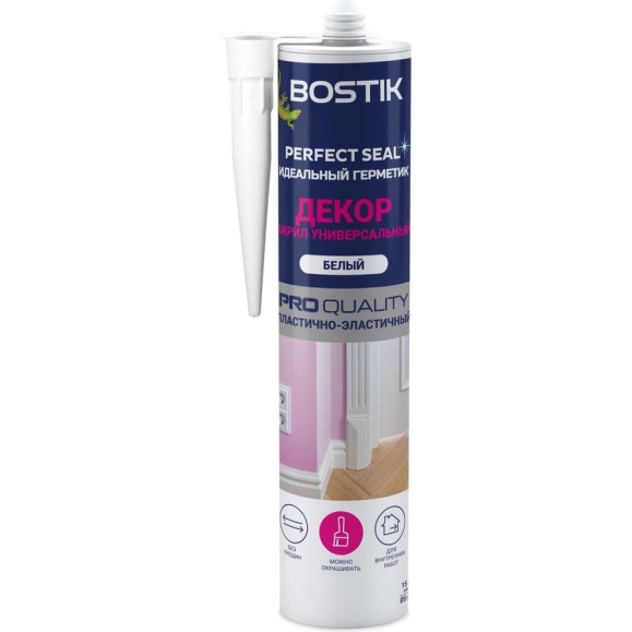 Идеальный герметик BOSTIK Perfect Seal Декор, Акрил, универсальный, 280 мл 50009032 Идеальный герметик BOSTIK Perfect Seal Декор, Акрил, универсальный, 280 мл 50009032