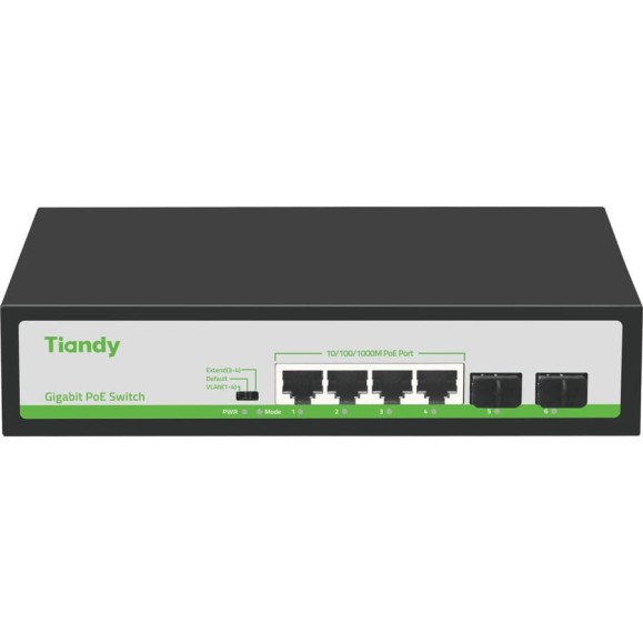 Неуправляемый РоЕ коммутатор 6 портов Tiandy TC-P3S06 H/0402/AT/60 10-01024120