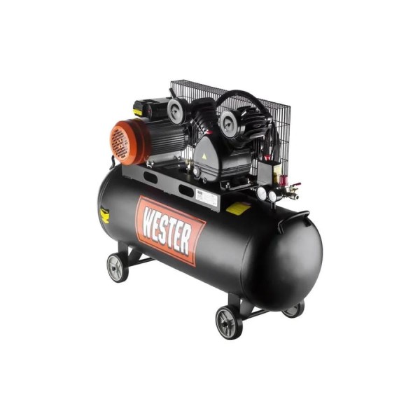 Компрессор WESTER WBK2200/100PRO ременной привод, поршневой масляный, 2200 Вт, 340л/мин, 8бар 631639