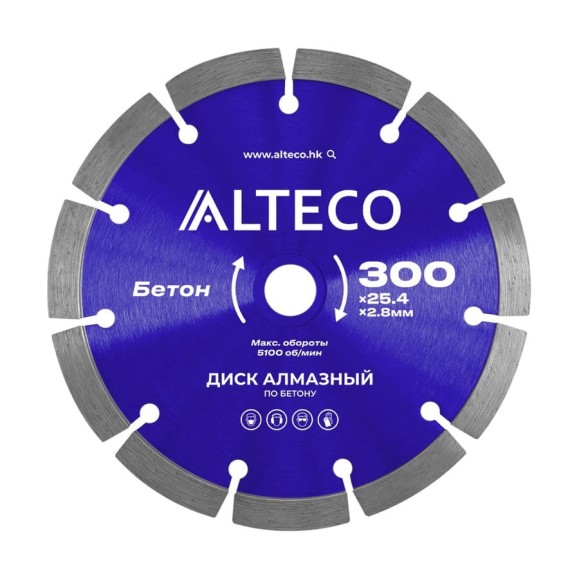 Диск алмазный по бетону ALTECO 300х25.4 мм 66520 Диск алмазный по бетону ALTECO 300х25.4 мм 66520