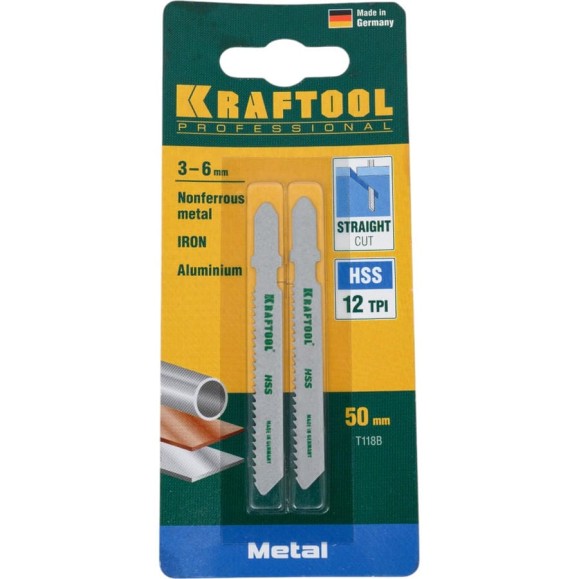 Полотно Kraftool для электролобзика по металлу 55x2 мм 2 шт. EU T118B 159551-2 Полотно Kraftool для электролобзика по металлу 55x2 мм 2 шт. EU T118B 159551-2