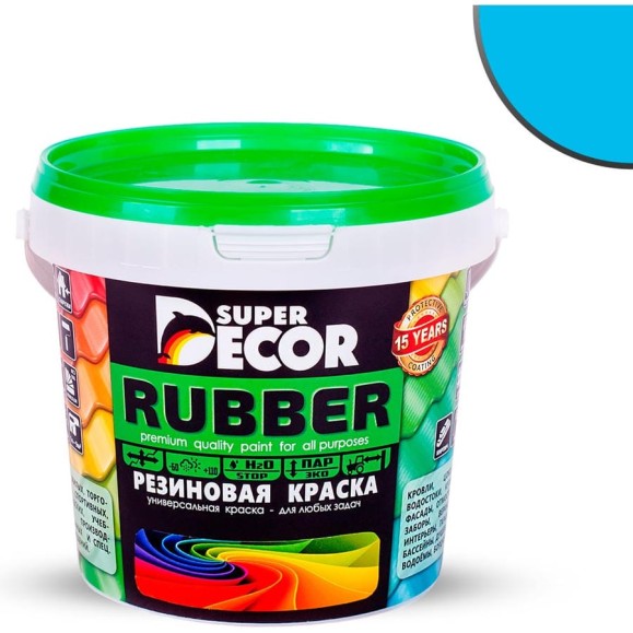 Резиновая краска SUPER DECOR №17 Небесный, 1 кг 4630024701391