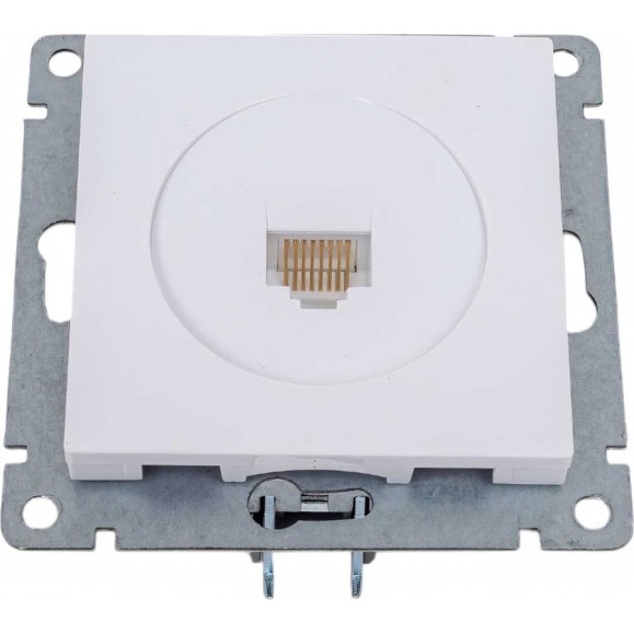 Компьютерная одноместная розетка UNIVersal серия афина, с/у, 1а, rj45, белая еврослот A0051