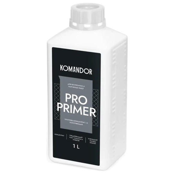 Грунтовка-концентрат KOMANDOR PRO PRIMER УНИВЕРС. 1 л 270982 Грунтовка-концентрат KOMANDOR PRO PRIMER УНИВЕРС. 1 л 270982