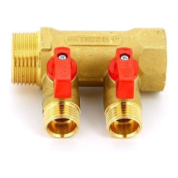 Коллектор с шаровыми кранами Tiemme арт.1822RED 3/4" T2-1/2"x16 (кр.ручки) 1820030 Коллектор с шаровыми кранами Tiemme арт.1822RED 3/4" T2-1/2"x16 (кр.ручки) 1820030
