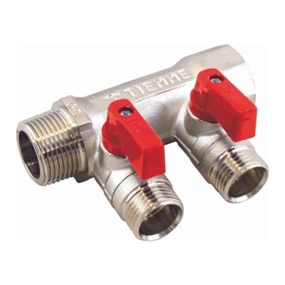 Коллектор с шаровыми кранами Tiemme арт.1822REDN 3/4" T3-1/2"x16 (кр.ручки) никел 1820038 Коллектор с шаровыми кранами Tiemme арт.1822REDN 3/4" T3-1/2"x16 (кр.ручки) никел 1820038