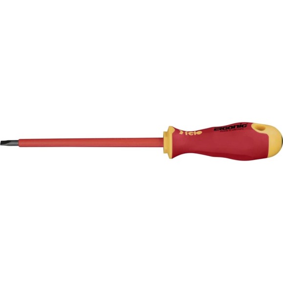 Диэлектрическая отвертка Felo Ergonic 6,5х1,2х150 плоская шлицевая 41306590