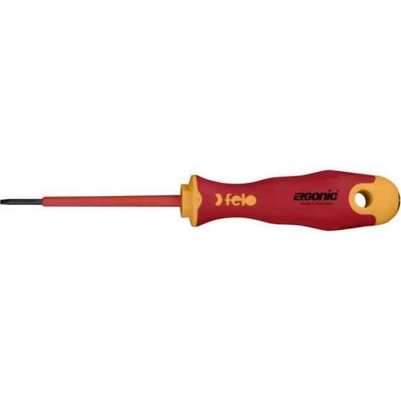 Диэлектрическая отвертка Felo Ergonic 2,5х0,4х75 плоская шлицевая 41302590 Диэлектрическая отвертка Felo Ergonic 2,5х0,4х75 плоская шлицевая 41302590