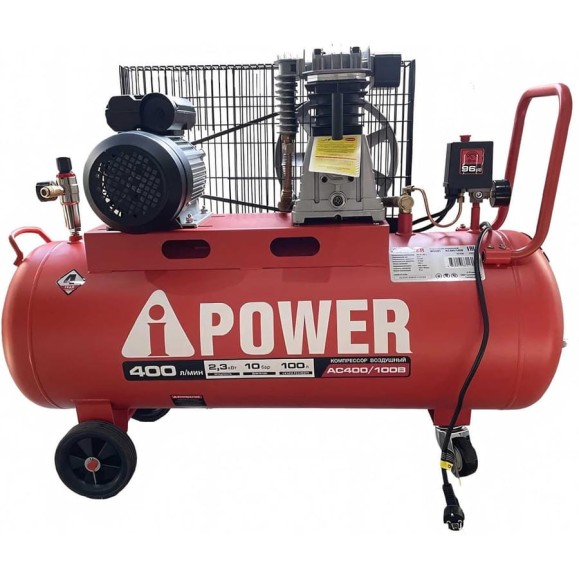 Поршневой ременной масляный компрессор A-iPower AC400/100B 50108 Поршневой ременной масляный компрессор A-iPower AC400/100B 50108
