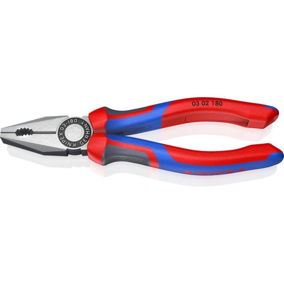 Плоскогубцы комбинированные, Knipex 180 мм, фосфатированные, 3-комп ручки KN-0302180 Плоскогубцы комбинированные, Knipex 180 мм, фосфатированные, 3-комп ручки KN-0302180
