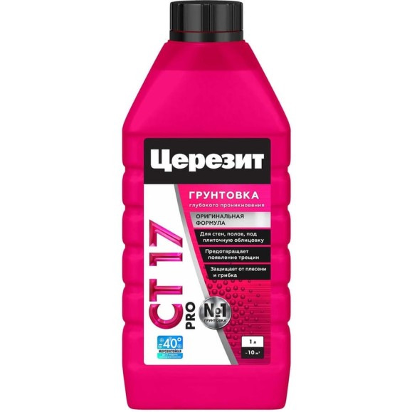 Укрепляющая грунтовка Церезит CT 17 Pro зима 1 л 2636730 Укрепляющая грунтовка Церезит CT 17 Pro зима 1 л 2636730