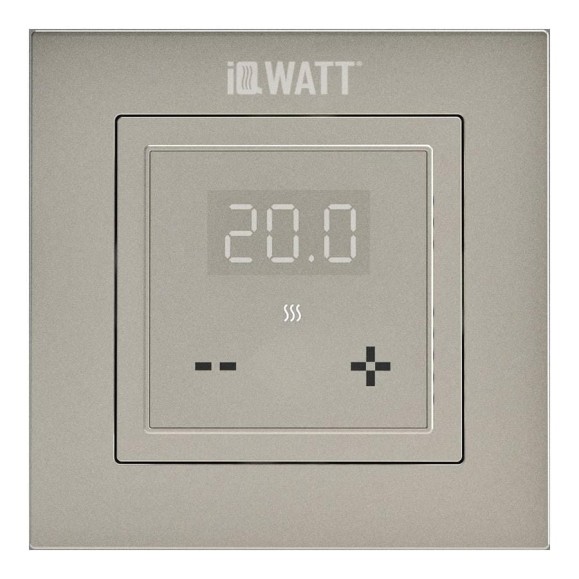 Терморегулятор для теплого пола с сенсорными кнопками IQWATT не программируемый IQ THERMOSTAT D шампань 400425