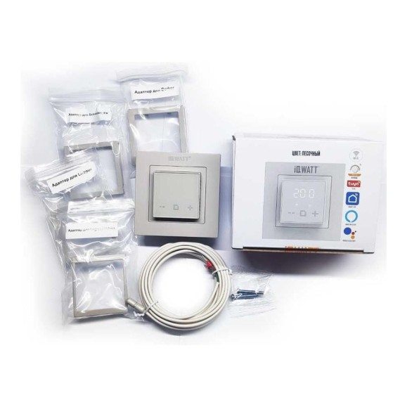 Терморегулятор для теплого пола IQWATT с Wi-Fi программируемый IQ THERMOSTAT D Wi-Fi песочный 400424 Терморегулятор для теплого пола IQWATT с Wi-Fi программируемый IQ THERMOSTAT D Wi-Fi песочный 400424