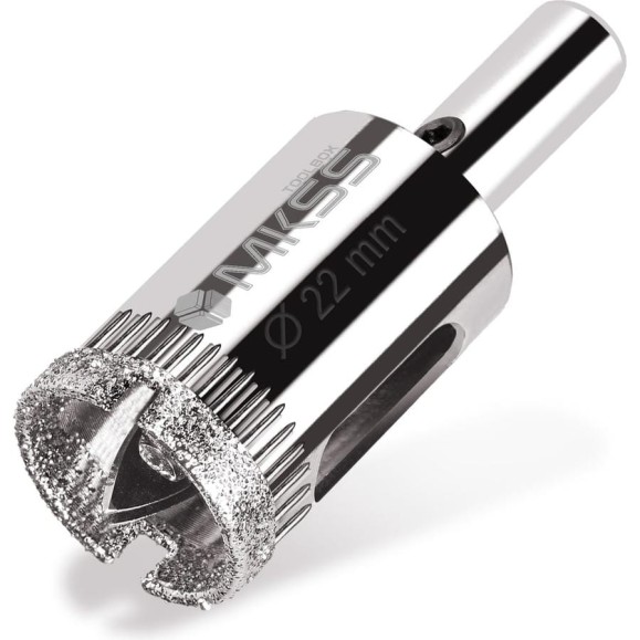 Коронка алмазная по керамике и стеклу с центрирующим сверлом MKSS Toolbox 22 мм KS-22 Коронка алмазная по керамике и стеклу с центрирующим сверлом MKSS Toolbox 22 мм KS-22