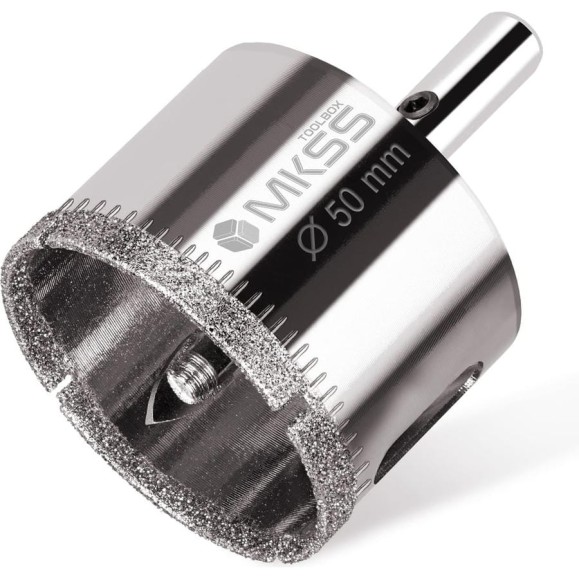 Коронка алмазная по керамике и стеклу с центрирующим сверлом MKSS Toolbox 50 мм KS-50 Коронка алмазная по керамике и стеклу с центрирующим сверлом MKSS Toolbox 50 мм KS-50