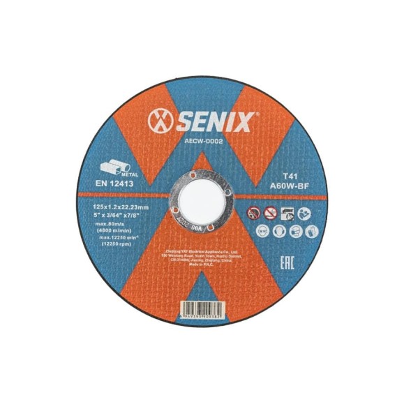 Диск отрезной по металлу SENIX 125х1.2х22.23 мм, 10 шт AECW-0002-10