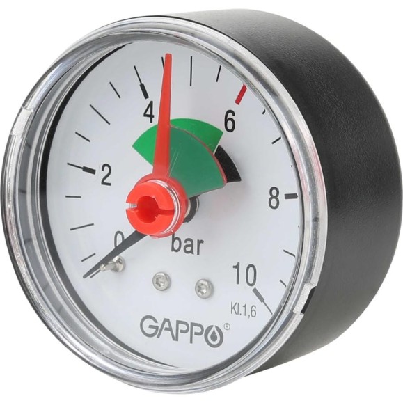 Манометр аксиальный с указателем предела Gappo 1/4" x 10 бар (уп. из 10 шт.) G1471.10 Манометр аксиальный с указателем предела Gappo 1/4" x 10 бар (уп. из 10 шт.) G1471.10