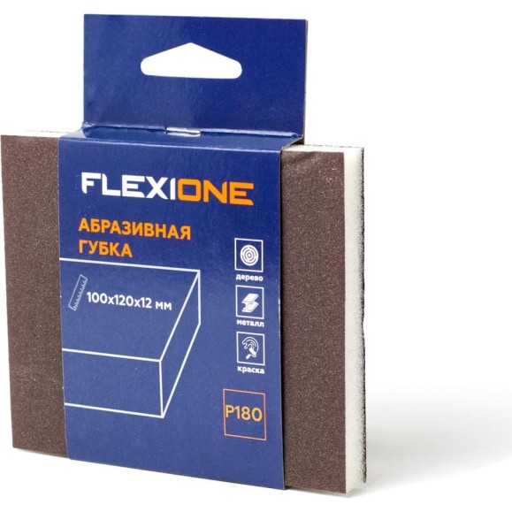 Губка абразивная двухсторонняя (123x98x12.5 мм; Р180) Flexione 90000064 Губка абразивная двухсторонняя (123x98x12.5 мм; Р180) Flexione 90000064