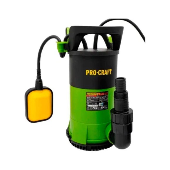 Насос дренажный PROCRAFT 750Вт, 14000л/ч PN28 Насос дренажный PROCRAFT 750Вт, 14000л/ч PN28