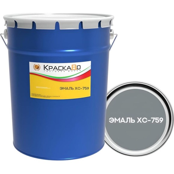 Эмаль КраскаВо ХС-759 серая 20 кг + 0,6 кг (комплект) 4620105773416 Эмаль КраскаВо ХС-759 серая 20 кг + 0,6 кг (комплект) 4620105773416