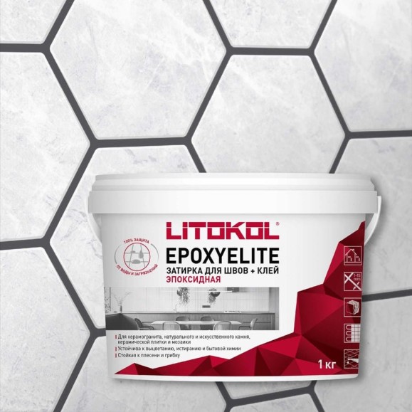 Эпоксидный состав для укладки и затирки LITOKOL EpoxyElite E.06 МОКРЫЙ АСФАЛЬТ 482280002 Эпоксидный состав для укладки и затирки LITOKOL EpoxyElite E.06 МОКРЫЙ АСФАЛЬТ 482280002