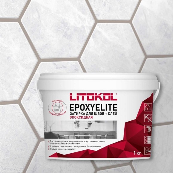 Эпоксидный состав для укладки и затирки мозаики LITOKOL EpoxyElite E.04 ПЛАТИНА 482260002 Эпоксидный состав для укладки и затирки мозаики LITOKOL EpoxyElite E.04 ПЛАТИНА 482260002
