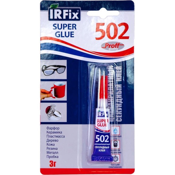 Клей секундный цианакрилатный IRFIX Super Glue 502 бесцветный, 3 гр 20072 Клей секундный цианакрилатный IRFIX Super Glue 502 бесцветный, 3 гр 20072