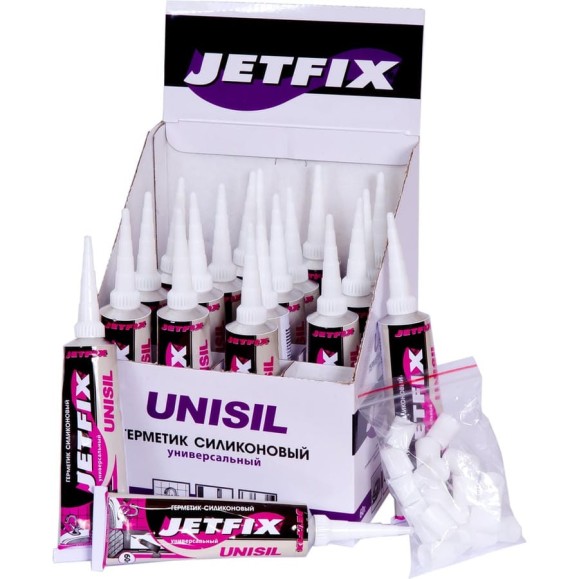Силиконовый универсальный герметик JETFIX UNISIL бесцветный 60гр 21065 Силиконовый универсальный герметик JETFIX UNISIL бесцветный 60гр 21065