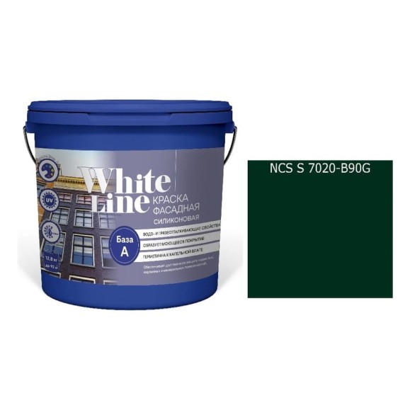 Краска White Line WL ВД фасадная силиконовая S 7020 B 90 G (вед 16 л/20,5 кг) 4690417116812 Краска White Line WL ВД фасадная силиконовая S 7020 B 90 G (вед 16 л/20,5 кг) 4690417116812