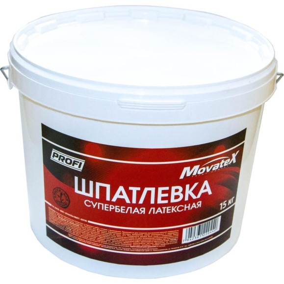 Шпаклевка латексная (15 кг; супербелая) Movatex Т02351 Шпаклевка латексная (15 кг; супербелая) Movatex Т02351
