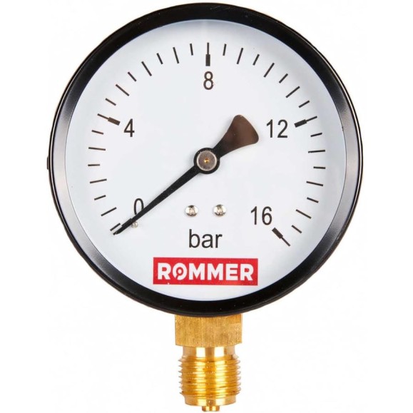 Манометр ROMMER радиальный rim-0010-101615 корпус dn 100 мм 1/2" , 0...16 бар, кл.2.5 RG00929SFN5F7O Манометр ROMMER радиальный rim-0010-101615 корпус dn 100 мм 1/2" , 0...16 бар, кл.2.5 RG00929SFN5F7O