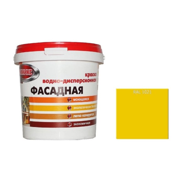 Краска ВД для нар/работ моющаяся Эммикс RAL 1021 (вед 4,5 л/6,3 кг) 4690417121601 Краска ВД для нар/работ моющаяся Эммикс RAL 1021 (вед 4,5 л/6,3 кг) 4690417121601