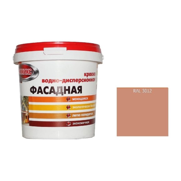 Краска ВД для наружных работ Эммикс моющаяся, RAL 3012 (ведро 16 л/22,5 кг) 4690417131396 Краска ВД для наружных работ Эммикс моющаяся, RAL 3012 (ведро 16 л/22,5 кг) 4690417131396
