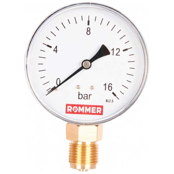 Манометр ROMMER радиальный корпус dn 80 мм 1/2" , 0...16 бар, кл.2.5 rim-0010-801615 RG00929SFN57FN Манометр ROMMER радиальный корпус dn 80 мм 1/2" , 0...16 бар, кл.2.5 rim-0010-801615 RG00929SFN57FN