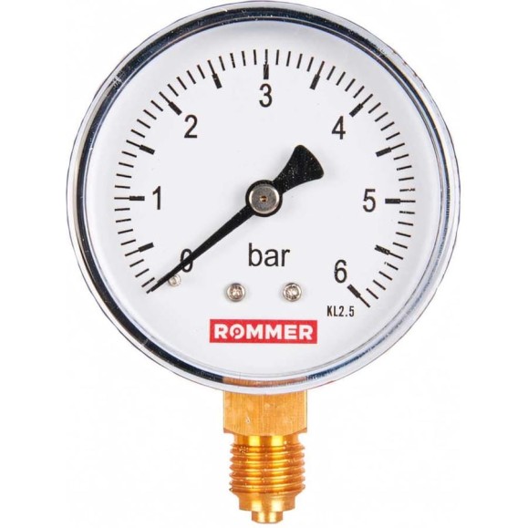 Манометр ROMMER радиальный корпус dn 63 мм 1/4" , 0...6 бар, кл.2.5 rim-0010-630608 RG00929SFN3LFC Манометр ROMMER радиальный корпус dn 63 мм 1/4" , 0...6 бар, кл.2.5 rim-0010-630608 RG00929SFN3LFC