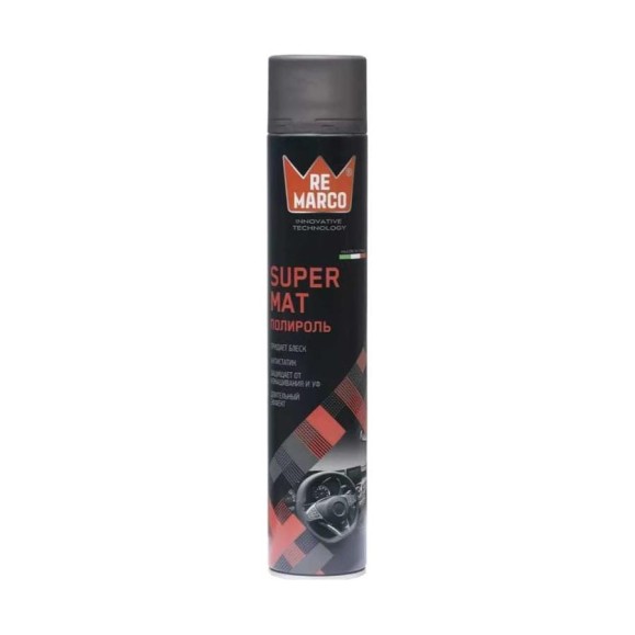 Полироль для пластика авто Re Marco SUPER MAT 400 мл, Французский парфюм, аэрозоль RM-415 Полироль для пластика авто Re Marco SUPER MAT 400 мл, Французский парфюм, аэрозоль RM-415