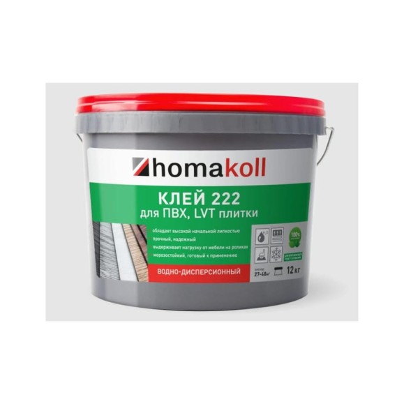 Клей Homakoll 222, для ПВХ и LVT плитки, 6 кг 460400 Клей Homakoll 222, для ПВХ и LVT плитки, 6 кг 460400