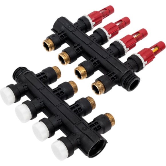 Коллектор с расходомерами Uponor Vario Plus пластиковый, выходы 4х3/4, евроконус 1030584 Коллектор с расходомерами Uponor Vario Plus пластиковый, выходы 4х3/4, евроконус 1030584