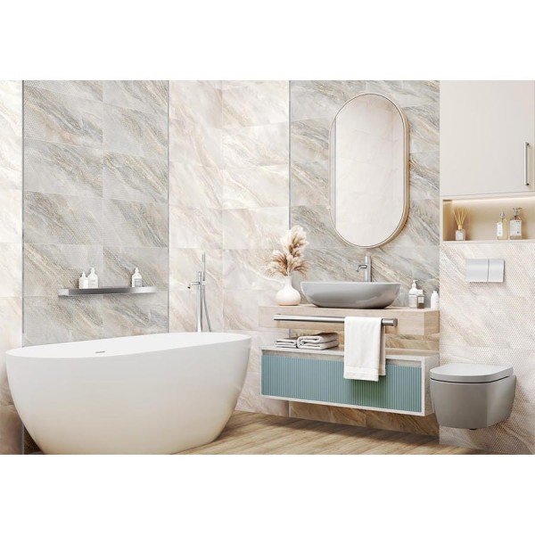 Декор Санрок Пойнт светлый / Sunrock Light Point NewTrend 300x600x9, серый DW36SNK05